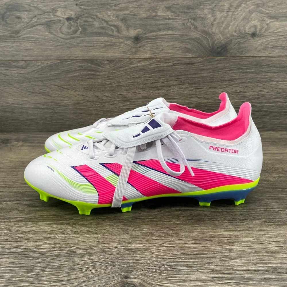 Adidas Predator League FT Soccer Cleats Mens 10 White Pink ID1320 FG Boots